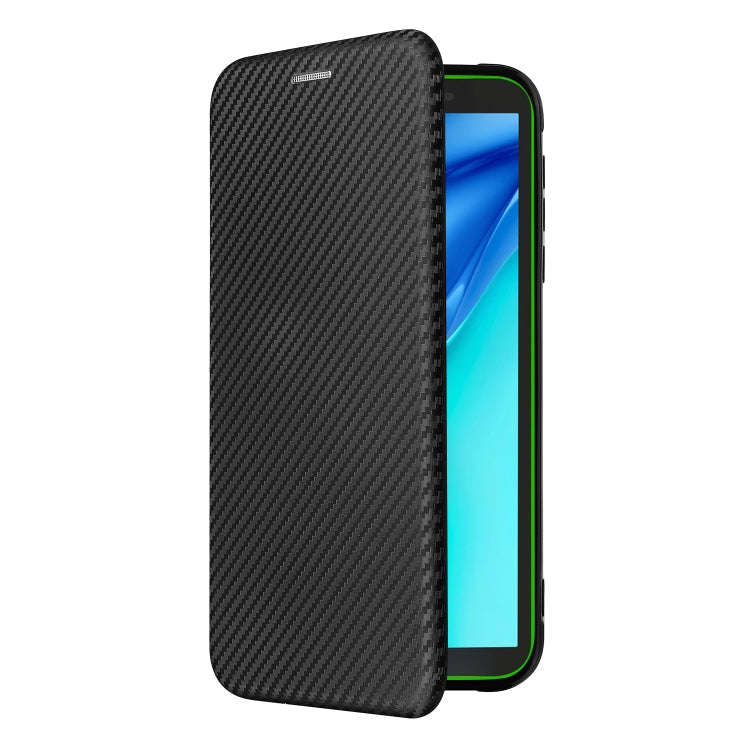 For Blackview BV6300 Pro Carbon Fiber Texture Horizontal Flip TPU + PC + PU Leather Case with Car...
