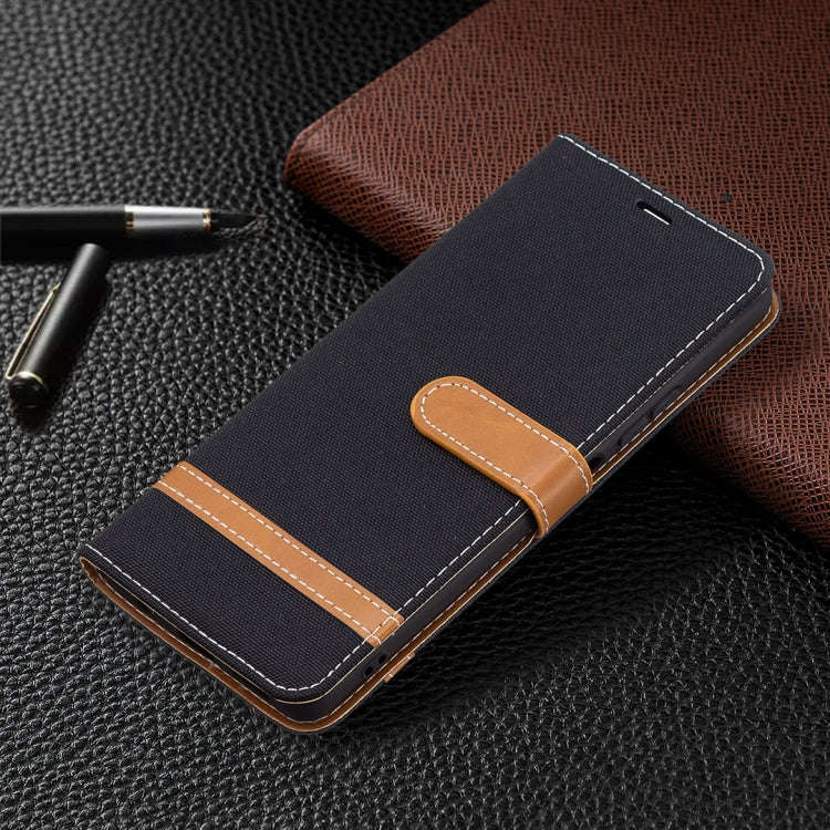 For Xiaomi Redmi Note 10 Pro Color Matching Denim Texture Horizontal Flip Leather Case with Holde...