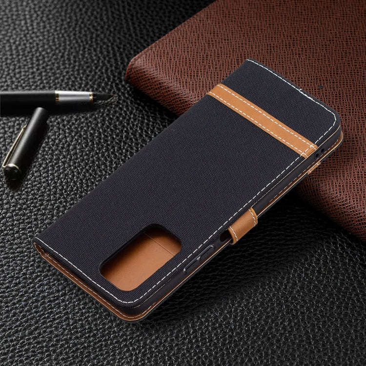 For Xiaomi Redmi Note 10 Pro Color Matching Denim Texture Horizontal Flip Leather Case with Holde...