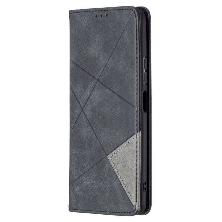 For Xiaomi Redmi Note 10 Pro Rhombus Texture Horizontal Flip Magnetic Leather Case with Holder & ...