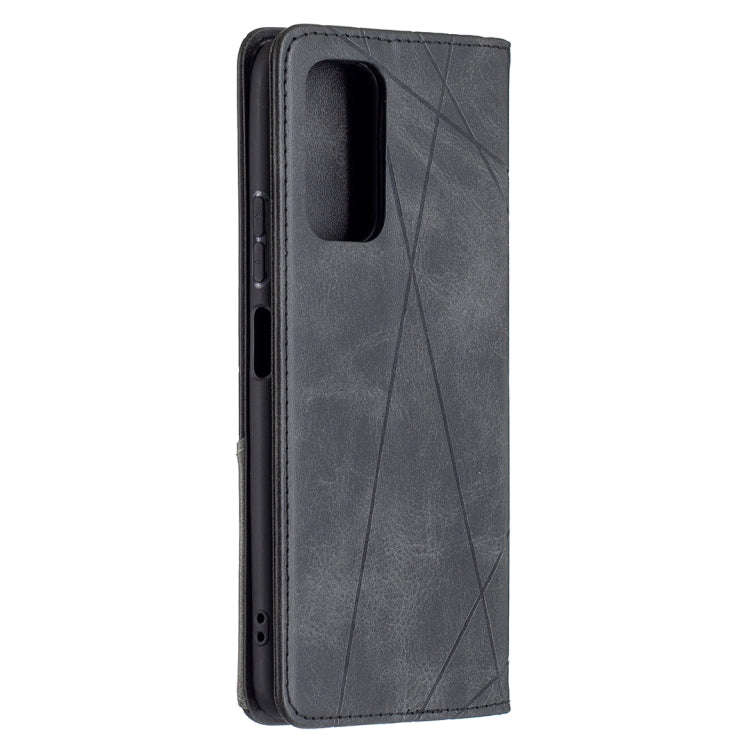 For Xiaomi Redmi Note 10 Pro Rhombus Texture Horizontal Flip Magnetic Leather Case with Holder & ...