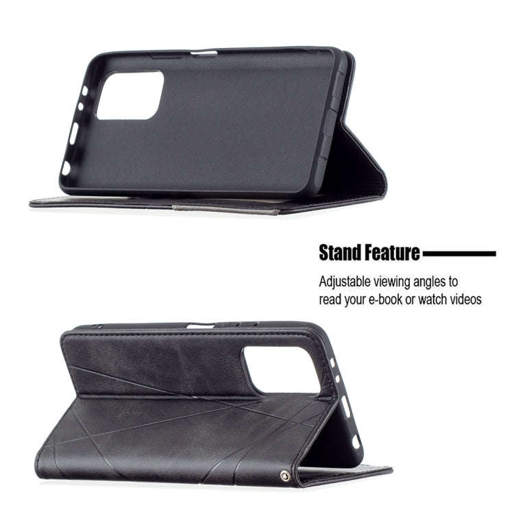 For Xiaomi Redmi Note 10 Pro Rhombus Texture Horizontal Flip Magnetic Leather Case with Holder & ...