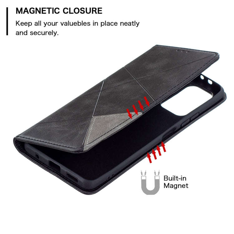 For Xiaomi Redmi Note 10 Pro Rhombus Texture Horizontal Flip Magnetic Leather Case with Holder & ...