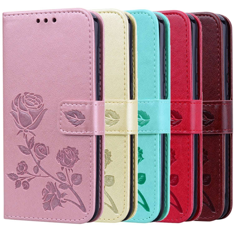 For Xiaomi Redmi Note 10 Rose Embossed Horizontal Flip PU Leather Case with Holder & Card Slots &...