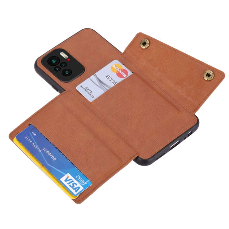 For Xiaomi Redmi Note 10 Double Buckle PU + TPU Shockproof Magnetic Protective Case with Card Slo...