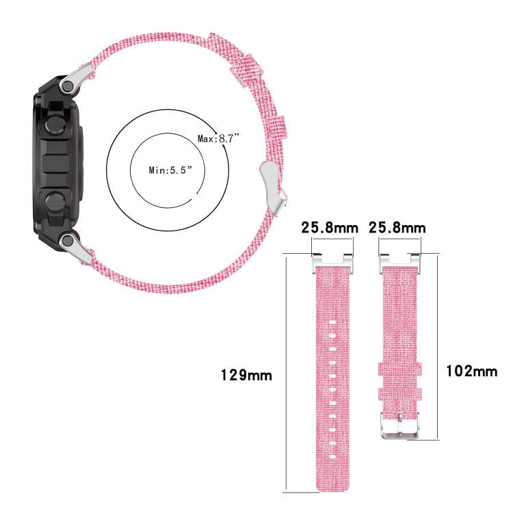 For Amazfit T-Rex Pro / Amazfit T-Rex Nylon Canvas Watch Band with Dismantling Tools, One Size(Pink)