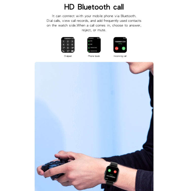 GY13 1.69 inch TFT Screen IP67 Waterproof Smart Watch, Support Music Control / Bluetooth Call / H...