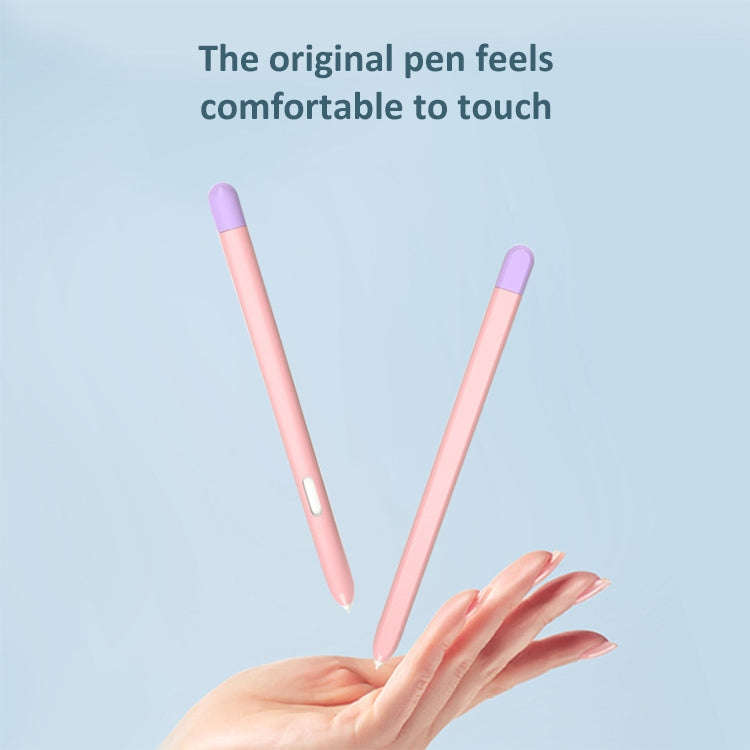 Liquid Silicone Stylus Pen Protective Case for Samsung Galaxy Tab S6 Lite P610 / P615(Pink Purple)