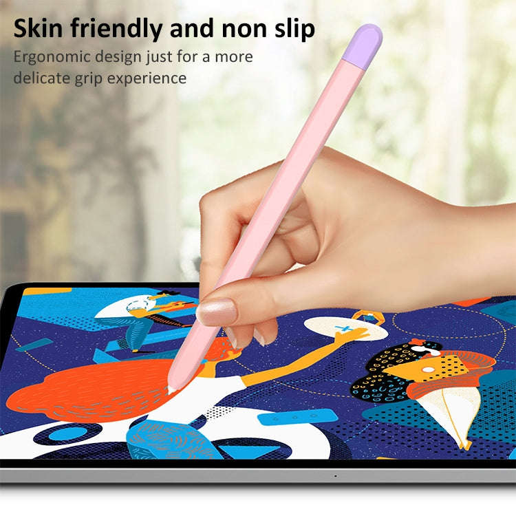 Liquid Silicone Stylus Pen Protective Case for Samsung Galaxy Tab S6 Lite P610 / P615(Pink Purple)