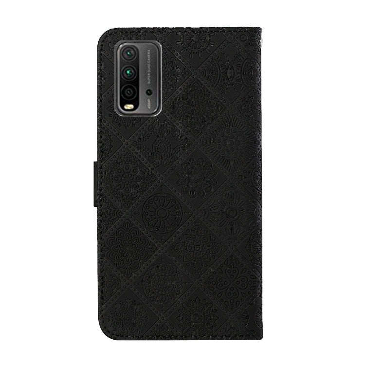 For Xiaomi Redmi 9T Ethnic Style Embossed Pattern Horizontal Flip Leather Case with Holder & Card...