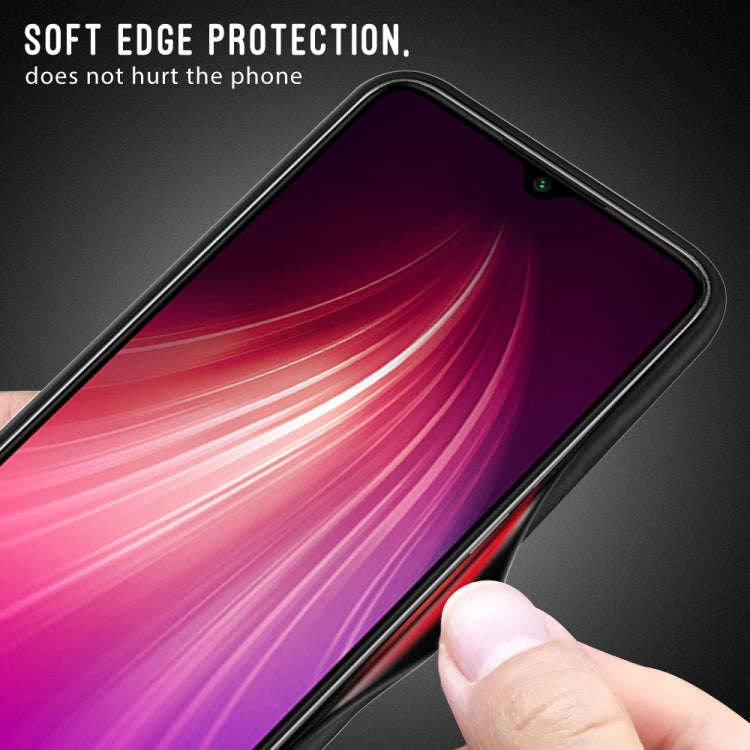 For Xiaomi Redmi Note 8 Carbon Fiber Texture Gradient Color Glass Case(Blue)