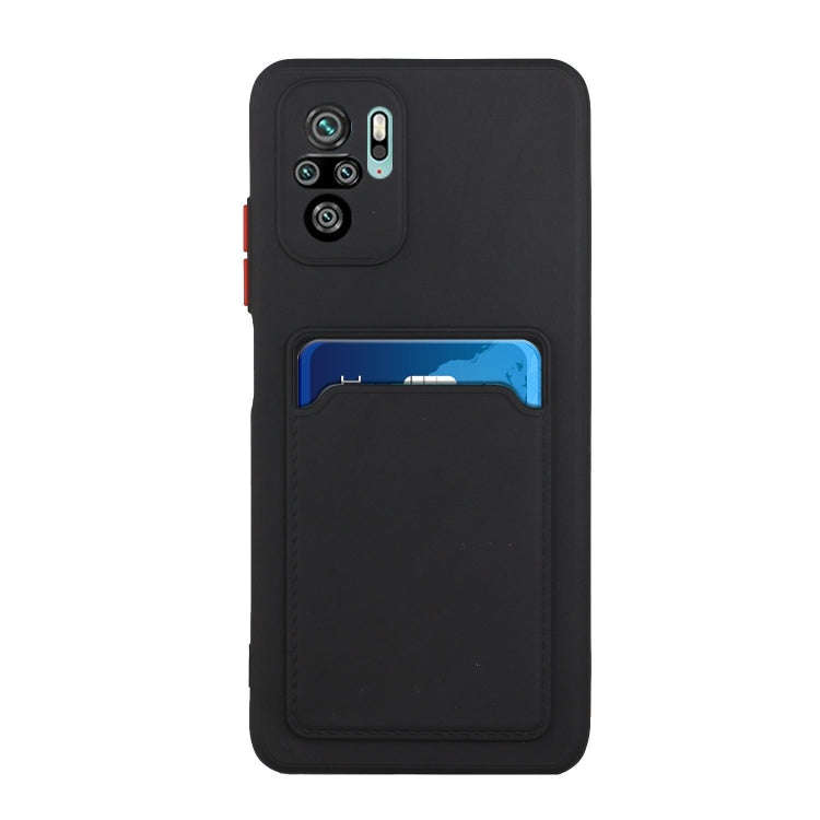 For Xiaomi Redmi Note 10 Card Slot Design Shockproof TPU Protective Case(Black)