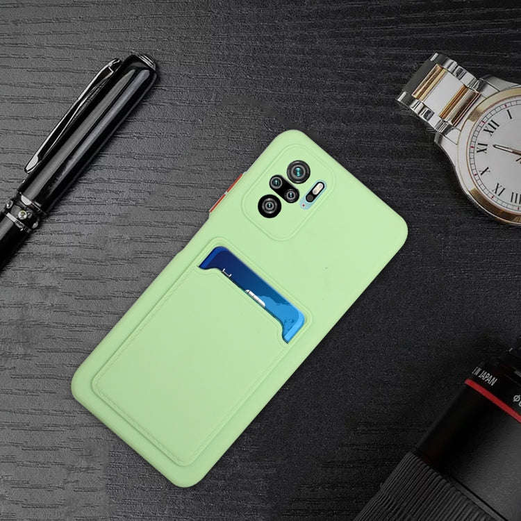 For Xiaomi Redmi Note 10 Pro Card Slot Design Shockproof TPU Protective Case(Green)