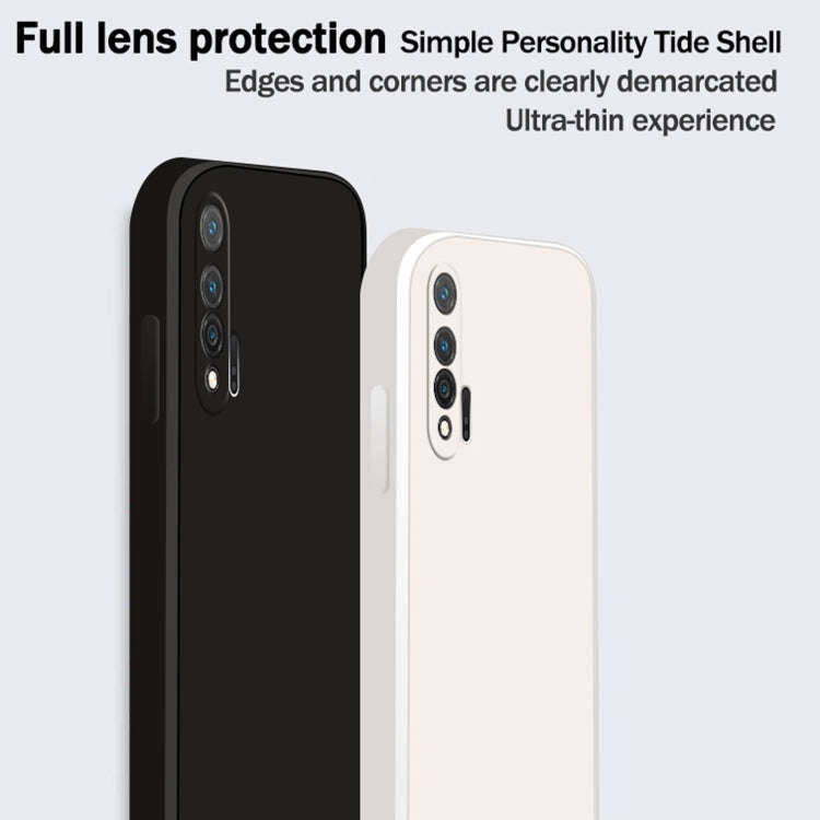 For Huawei nova 6 5G Solid Color Imitation Liquid Silicone Straight Edge Dropproof Full Coverage ...