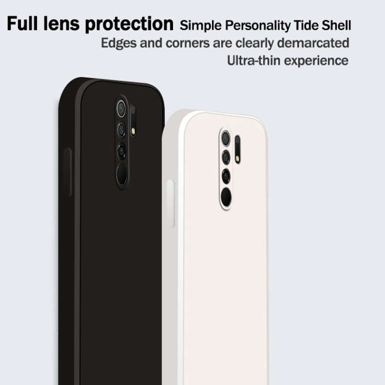For Xiaomi Redmi 9 Solid Color Imitation Liquid Silicone Straight Edge Dropproof Full Coverage Pr...