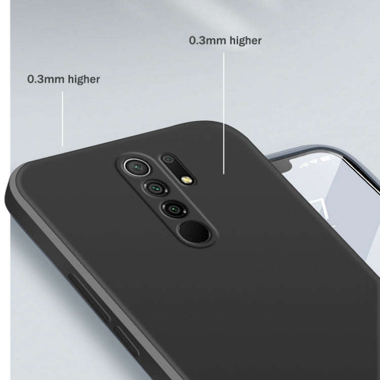 For Xiaomi Redmi 9 Solid Color Imitation Liquid Silicone Straight Edge Dropproof Full Coverage Pr...
