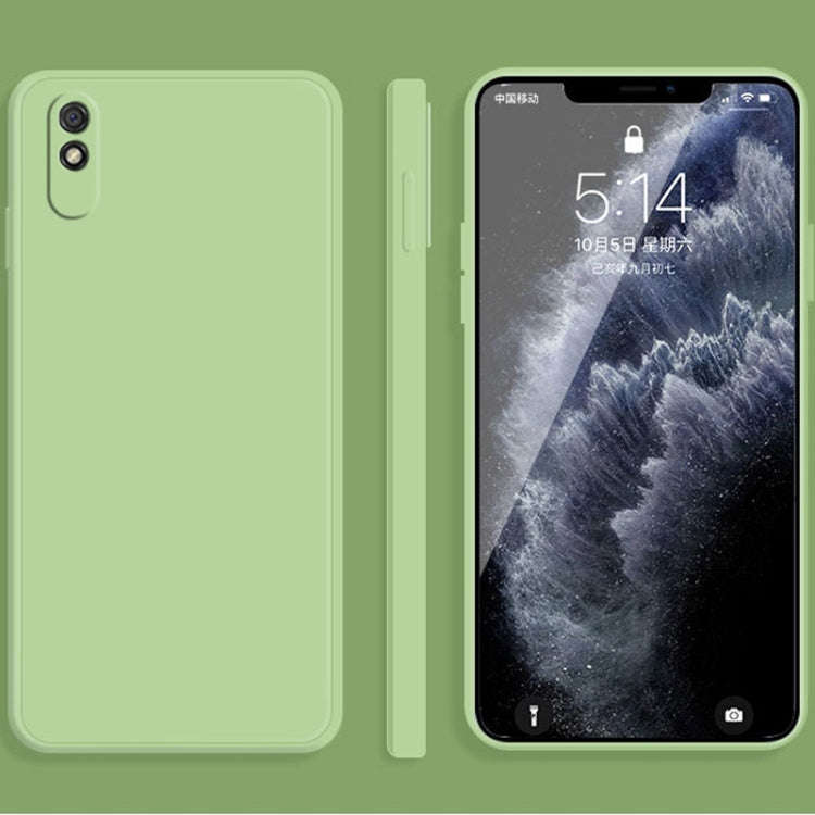 For Xiaomi Redmi 9A Solid Color Imitation Liquid Silicone Straight Edge Dropproof Full Coverage P...