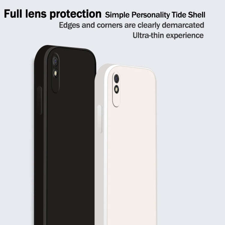 For Xiaomi Redmi 9A Solid Color Imitation Liquid Silicone Straight Edge Dropproof Full Coverage P...