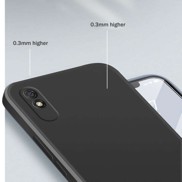 For Xiaomi Redmi 9A Solid Color Imitation Liquid Silicone Straight Edge Dropproof Full Coverage P...