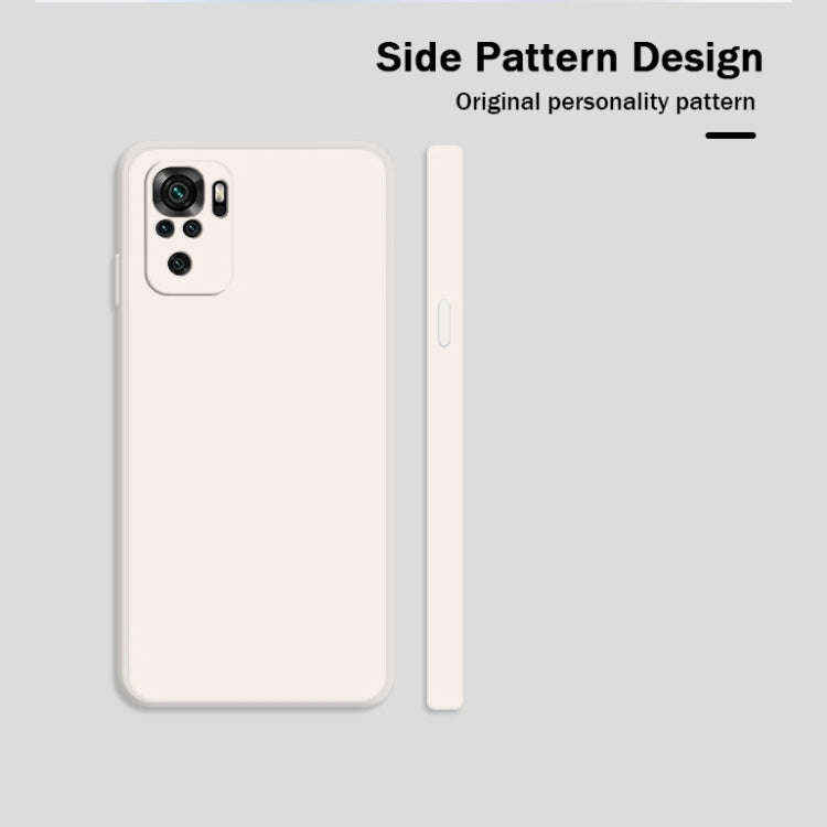 For Xiaomi Redmi Note 10 Solid Color Imitation Liquid Silicone Straight Edge Dropproof Full Cover...