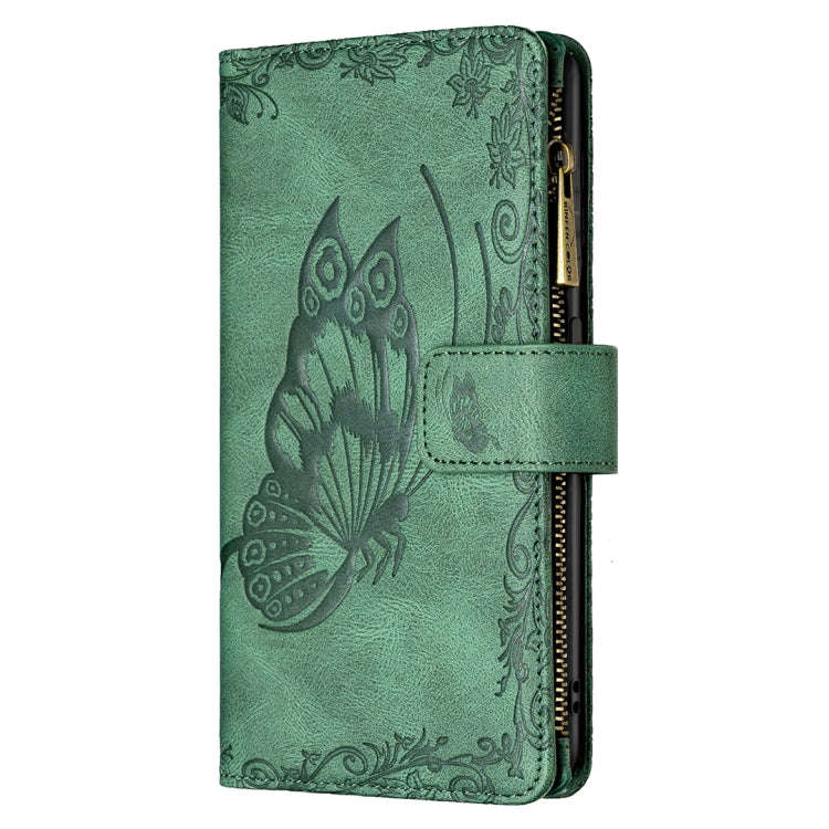 For Xiaomi Redmi 9A Flying Butterfly Embossing Pattern Zipper Horizontal Flip Leather Case with H...