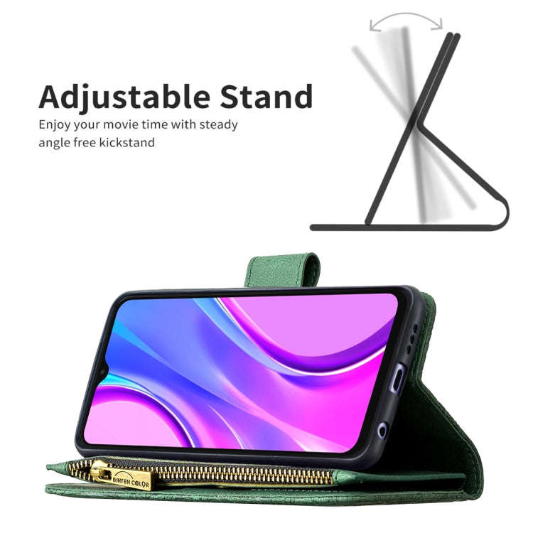 For Xiaomi Redmi 9 Flying Butterfly Embossing Pattern Zipper Horizontal Flip Leather Case with Ho...