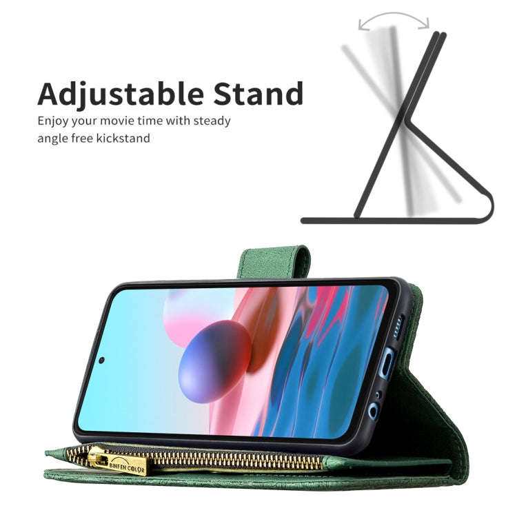 For Xiaomi Redmi Note 10 4G Flying Butterfly Embossing Pattern Zipper Horizontal Flip Leather Cas...