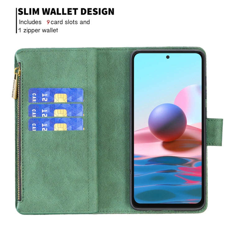 For Xiaomi Redmi Note 10 4G Flying Butterfly Embossing Pattern Zipper Horizontal Flip Leather Cas...