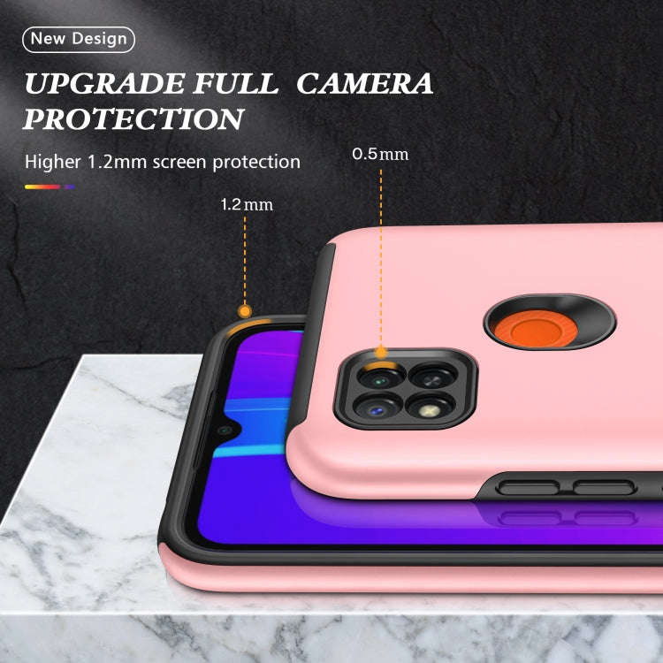 For Xiaomi Redmi 9C PC + TPU Shockproof Magnetic Protective Case with Invisible Ring Holder(Rose ...