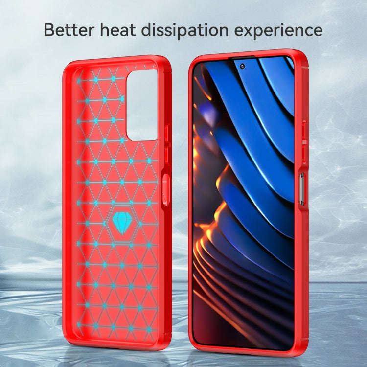 For Xiaomi Redmi Note 10 Pro 5G Brushed Texture Carbon Fiber TPU Case(Red)