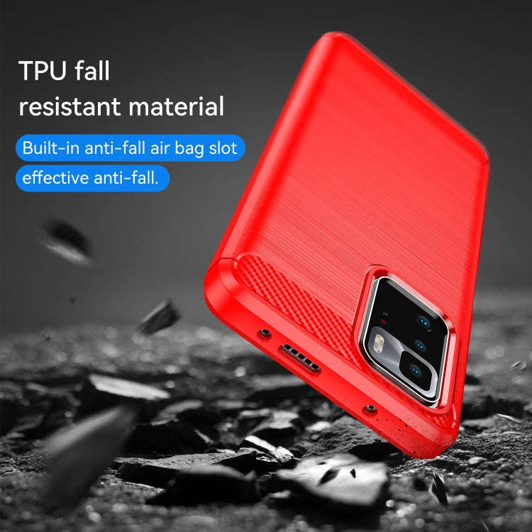 For Xiaomi Redmi Note 10 Pro 5G Brushed Texture Carbon Fiber TPU Case(Red)