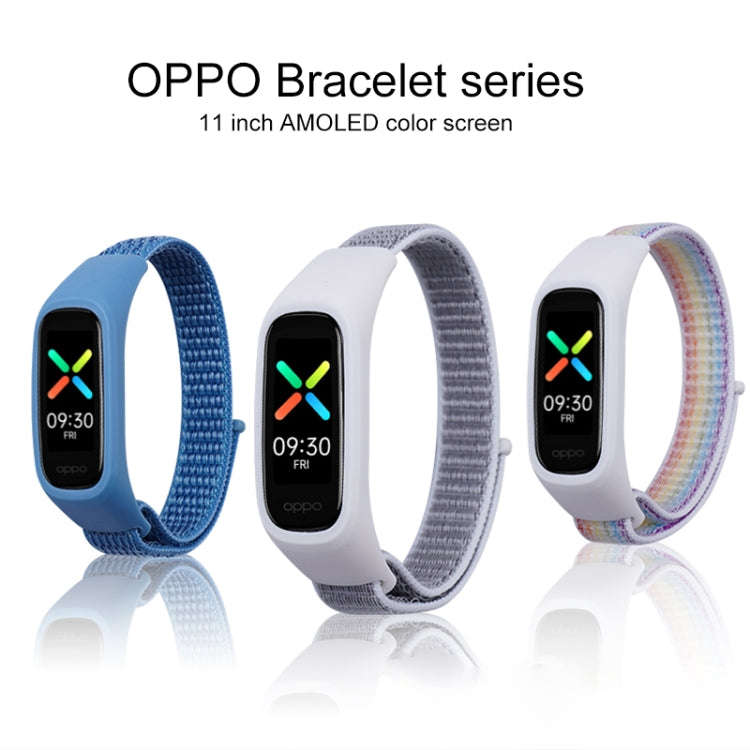 For OPPO Watch Nylon Watch Band(Black)