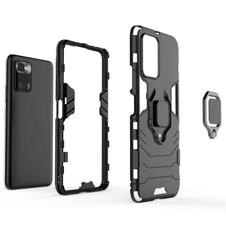 For Xiaomi Redmi Note 10 Pro 5G Shockproof PC + TPU Protective Case with Magnetic Ring Holder(Red)