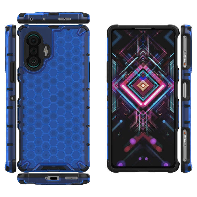For Xiaomi Redmi K40 Gaming Shockproof Honeycomb PC + TPU Protective Case(Blue)