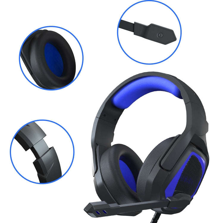 Anivia MH602 3.5mm Wired Gaming Headset with Microphone(Black Blue)