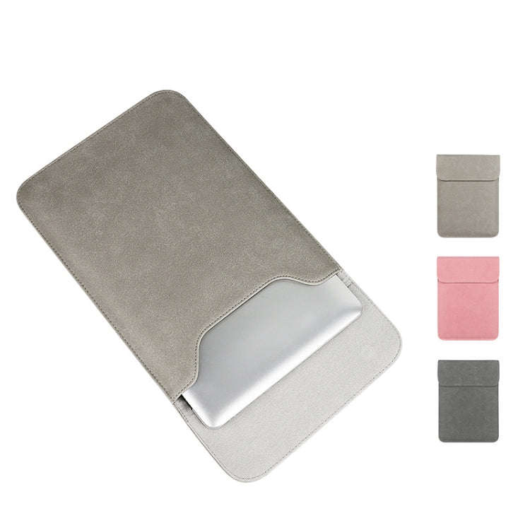 PU02 Ultra-thin Notebook Liner Bag with Small Bag, Size:14.1-15.4 inch(Dark Grey)