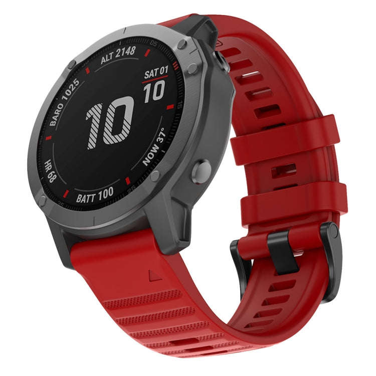 For Garmin Fenix 7X / 6X 26mm Smart Watch Quick Release Silicon Watch Band(Red)