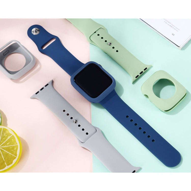 Silicone Watch Band + Watch Protective Case Set For Apple Watch Series 3 & 2 & 1 38mm(Wine Red)