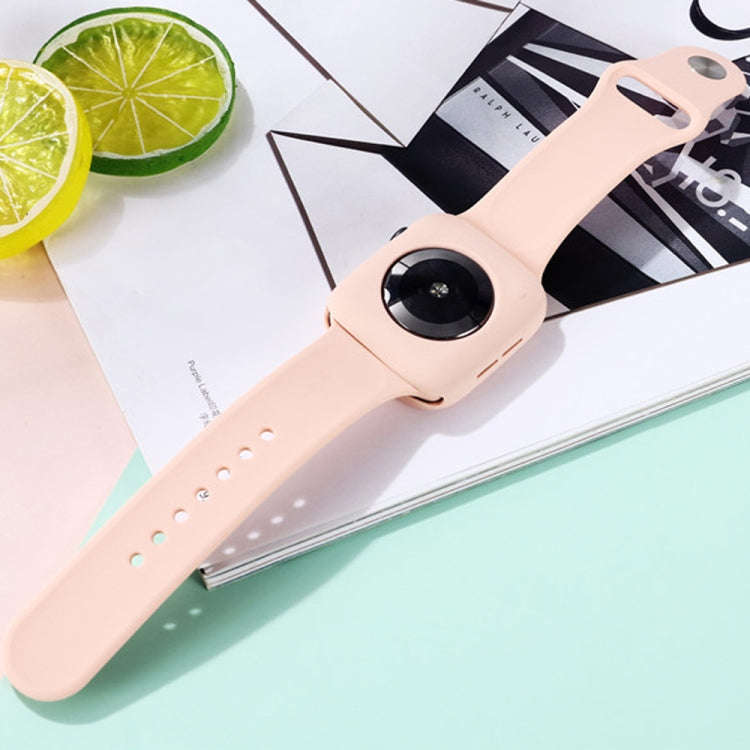 Silicone Watch Band + Watch Protective Case Set For Apple Watch Series 3 & 2 & 1 38mm(Wine Red)