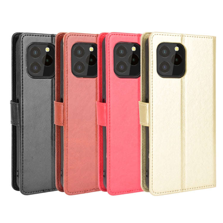 For Oukitel C21 Pro Crazy Horse Texture Horizontal Flip Leather Case with Holder & Card Slots & L...
