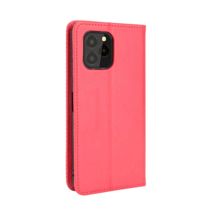 For Oukitel C21 Pro Magnetic Buckle Retro Crazy Horse Texture Horizontal Flip Leather Case with H...