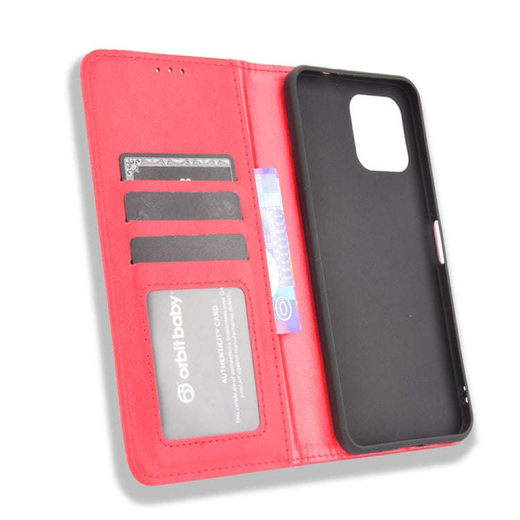 For Oukitel C21 Pro Magnetic Buckle Retro Crazy Horse Texture Horizontal Flip Leather Case with H...