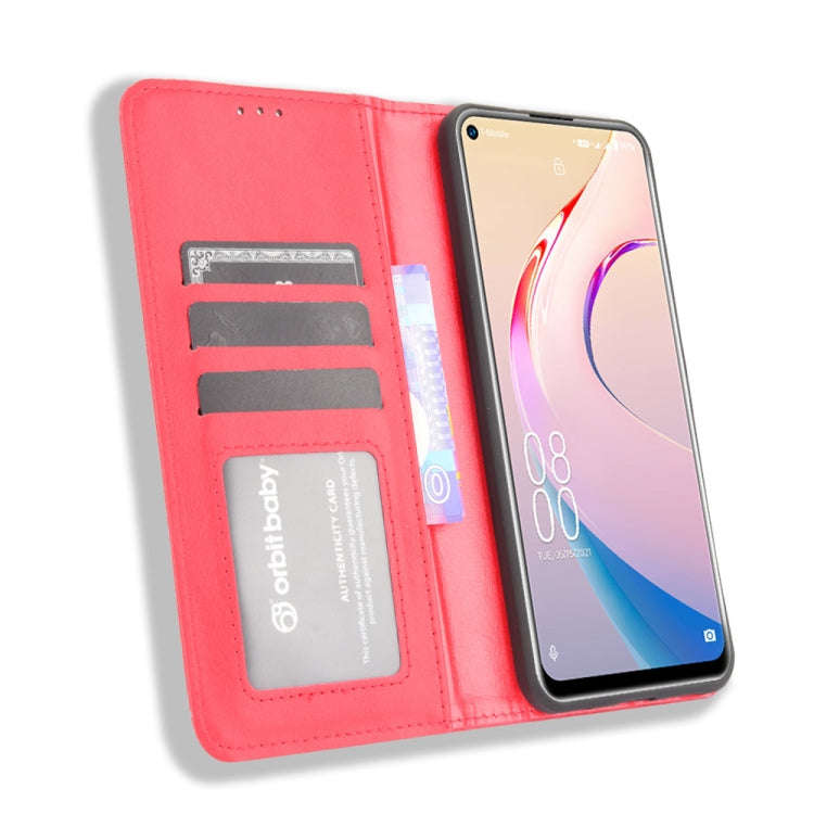 For Oukitel C21 Pro Magnetic Buckle Retro Crazy Horse Texture Horizontal Flip Leather Case with H...