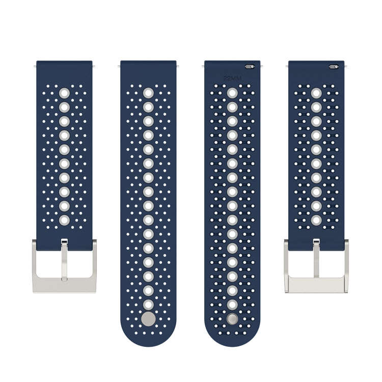 For Suunto 9 Peak Universal Colorful Hole Silicone Watch Band(Midnight Blue Grey)