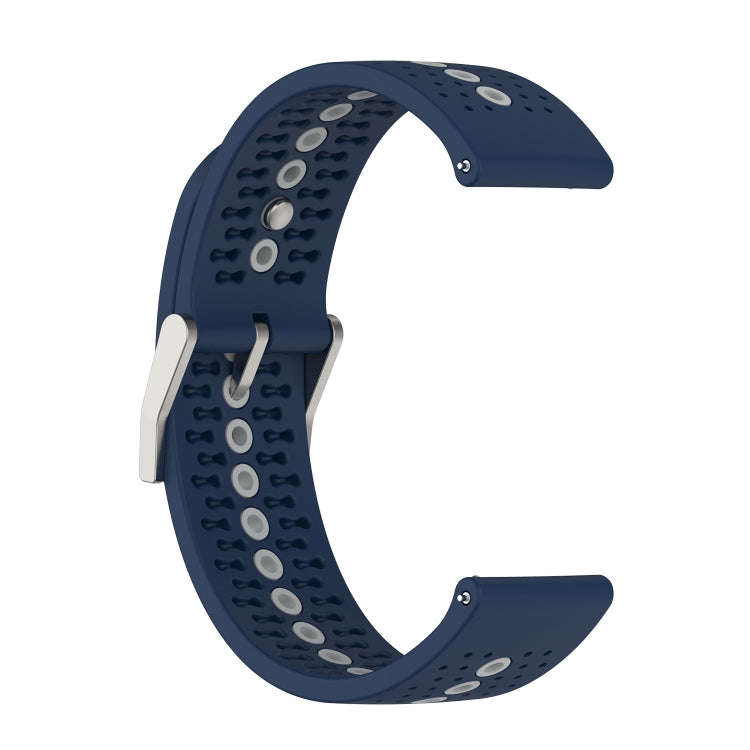 For Suunto 9 Peak Universal Colorful Hole Silicone Watch Band(Midnight Blue Grey)