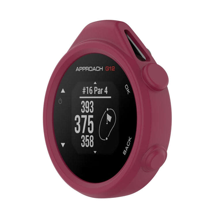 For Garmin Approach G12 Silicone Protective Case Cover(Wine Red)