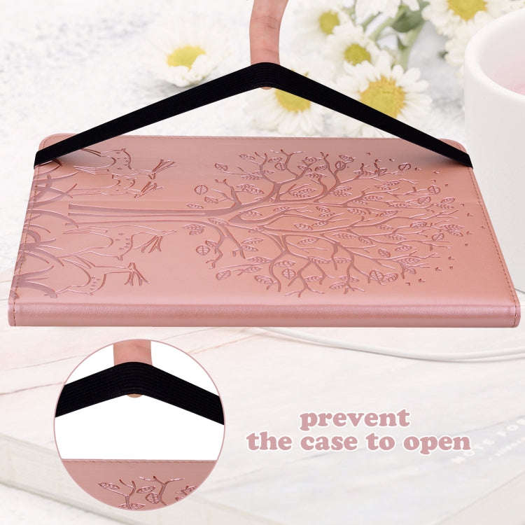 For Huawei MatePad Pro 10.8 2021 Tree & Deer Pattern Pressed Printing Horizontal Flip PU Leather ...