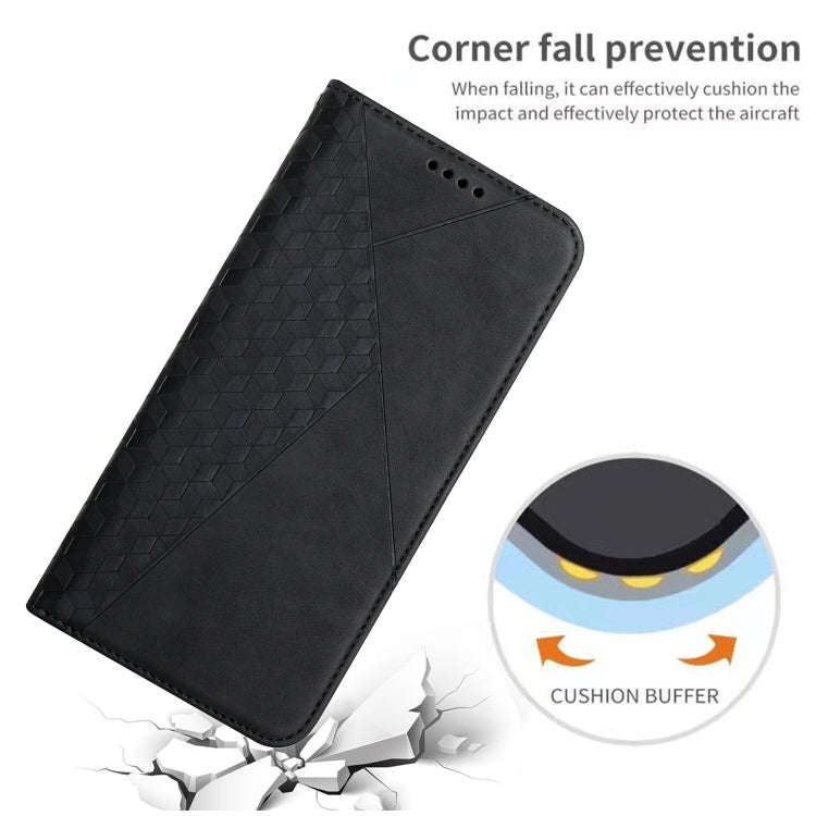 For Xiaomi Redmi Note 10 4G Diamond Pattern Splicing Skin Feel Magnetic Horizontal Flip Leather C...