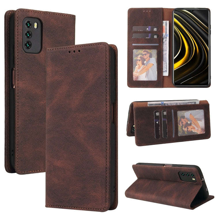 For Xiaomi Redmi Note 10 Simple Suction Closure Horizontal Flip Leather Case with Holder & Card S...
