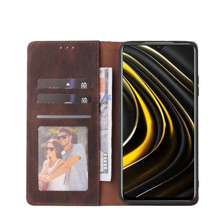 For Xiaomi Redmi Note 10 Simple Suction Closure Horizontal Flip Leather Case with Holder & Card S...